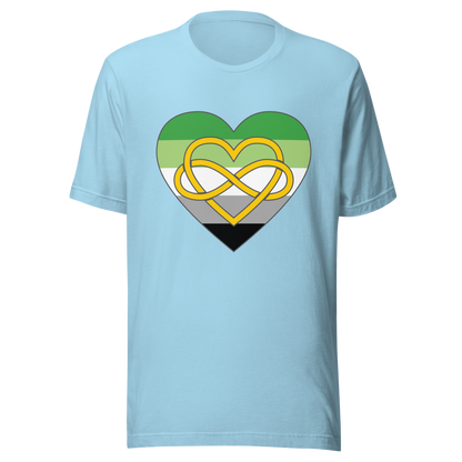 Polyamory Infinity Heart Aromantic Pride Unisex t-shirt