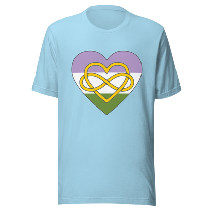 Polyamory Infinity Heart Genderqueer Pride Unisex t-shirt