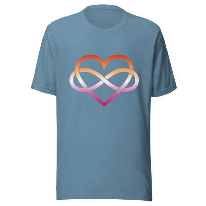 Polyamory Infinity Heart - Lesbian Unisex t-shirt