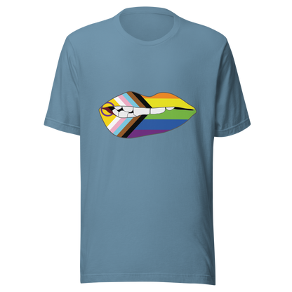 Biting Lips - Progress Pride Flag Unisex t-shirt