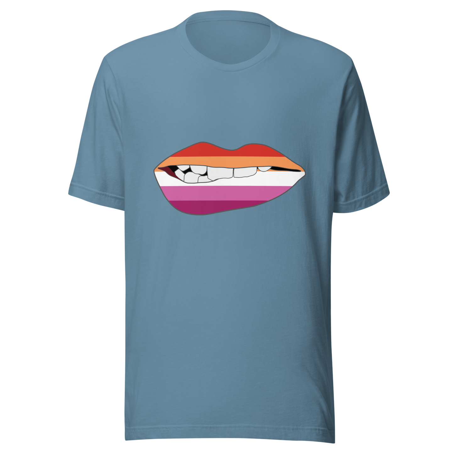 Biting Lips - Lesbian Flag Unisex t-shirt