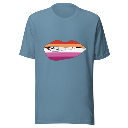 Biting Lips - Lesbian Flag Unisex t-shirt