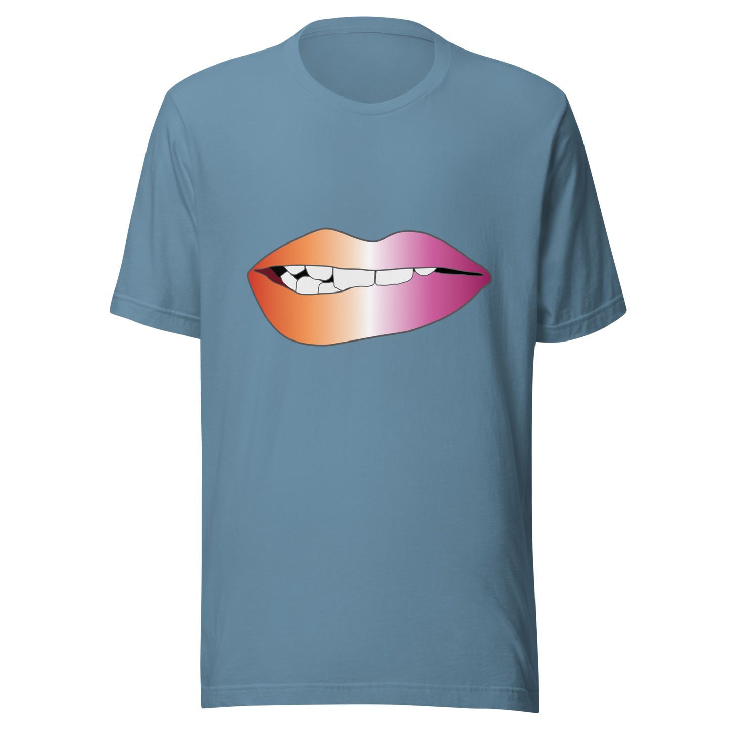 Biting Lips - Lesbian Pride - Gradient Unisex t-shirt