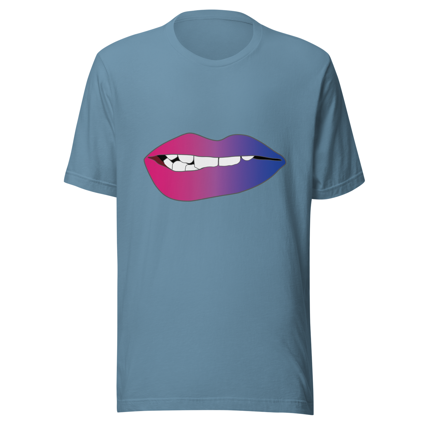 Biting Lips - Bisexual Pride - Gradient Unisex t-shirt