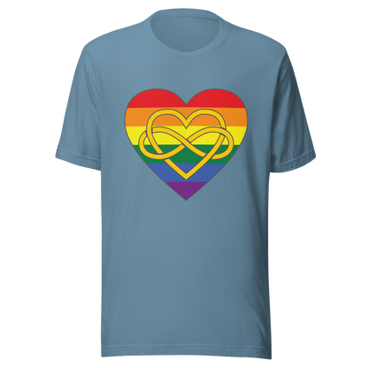 Polyamory Infinity Heart Rainbow Pride Unisex t-shirt