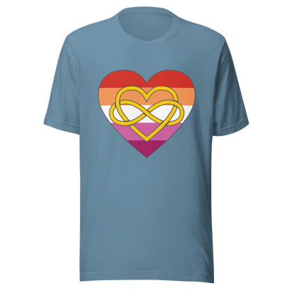 Polyamory Infinity Heart Lesbian Pride Unisex t-shirt