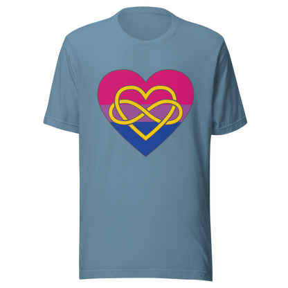 Polyamory Infinity Heart Bisexual Pride Unisex t-shirt