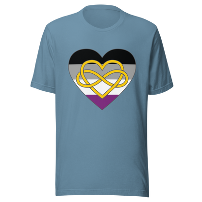 Polyamory Infinity Heart Asexual Pride Unisex t-shirt