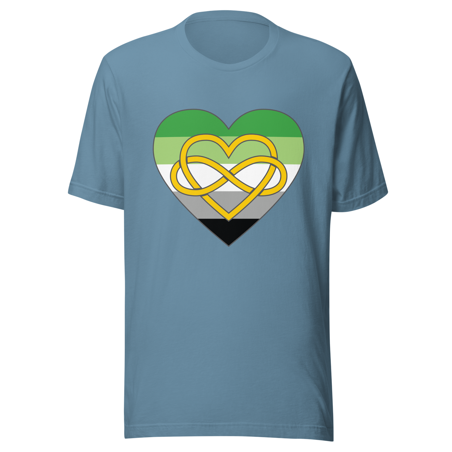 Polyamory Infinity Heart Aromantic Pride Unisex t-shirt