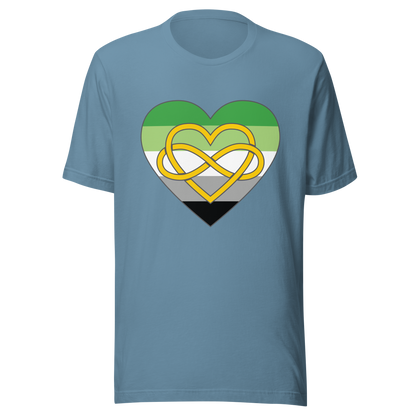 Polyamory Infinity Heart Aromantic Pride Unisex t-shirt