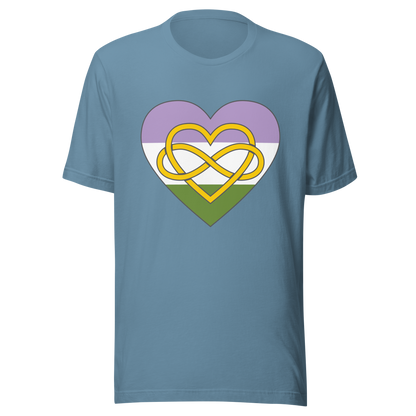 Polyamory Infinity Heart Genderqueer Pride Unisex t-shirt