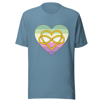 Polyamory Infinity Heart Genderfae Pride Unisex t-shirt