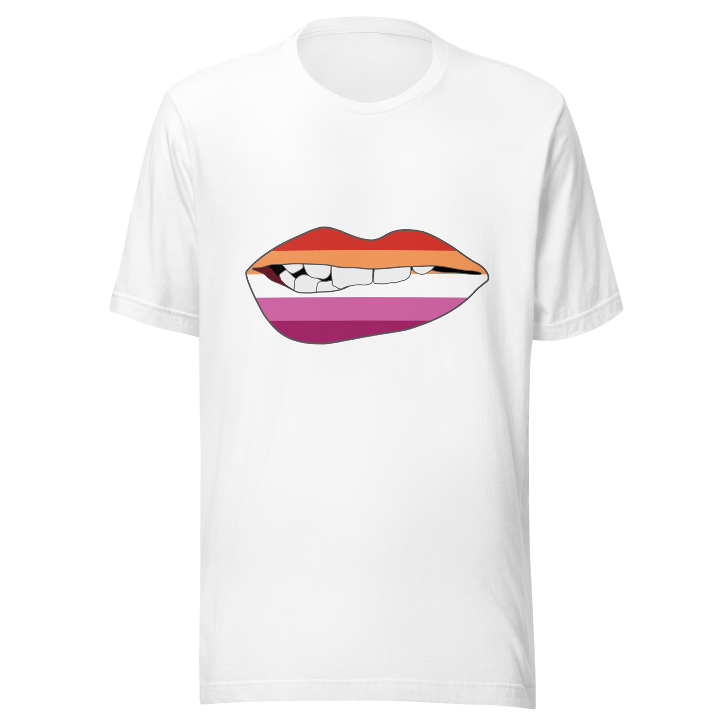 Biting Lips - Lesbian Flag Unisex t-shirt