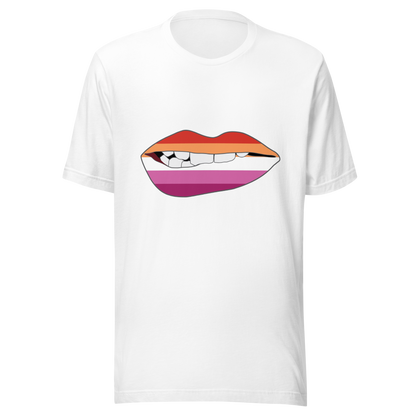 Biting Lips - Lesbian Flag Unisex t-shirt