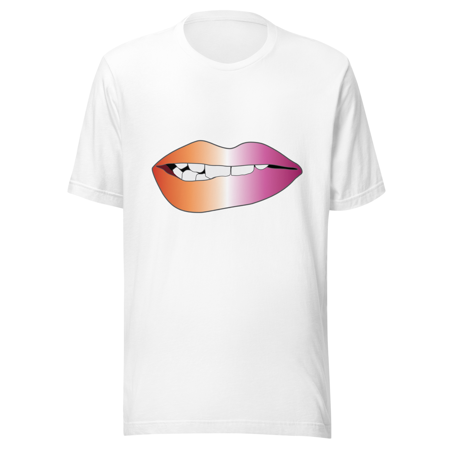 Biting Lips - Lesbian Pride - Gradient Unisex t-shirt