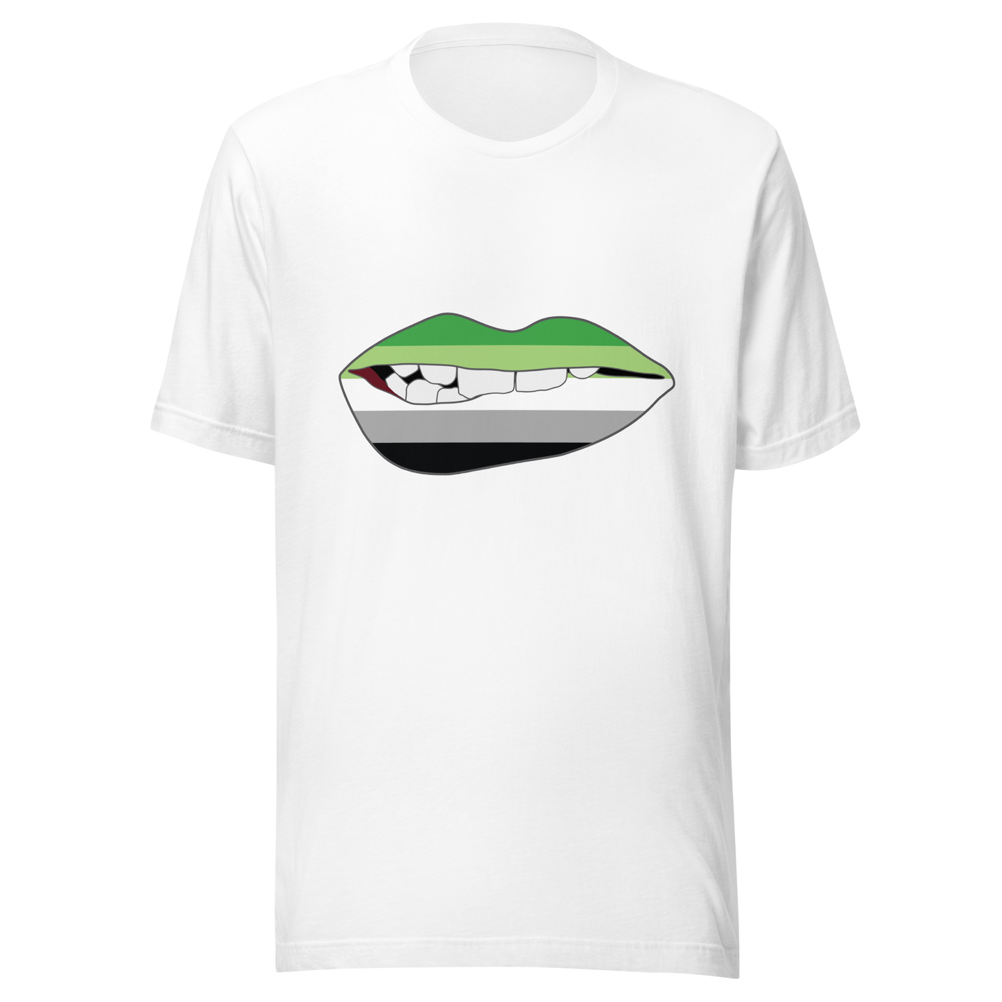 Biting Lips - Aromantic Flag Unisex t-shirt