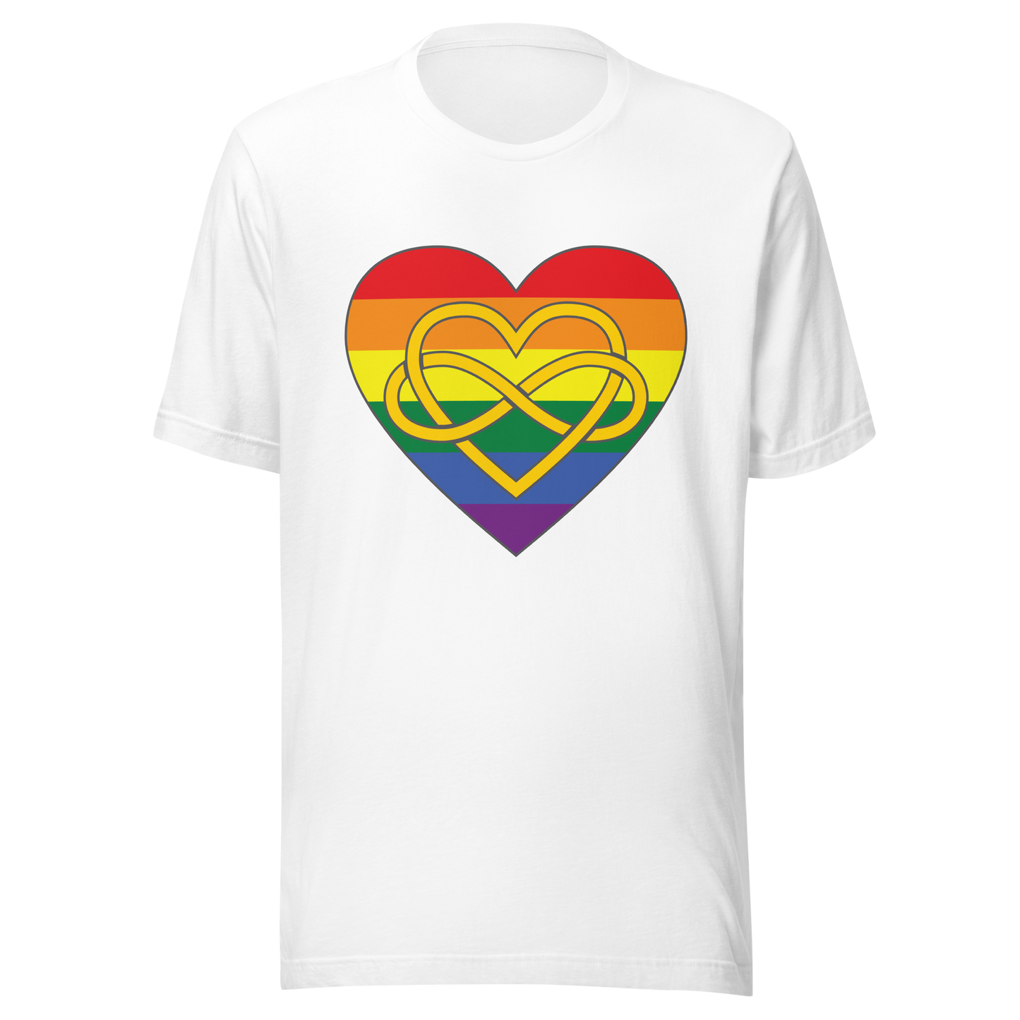 Polyamory Infinity Heart Rainbow Pride Unisex t-shirt