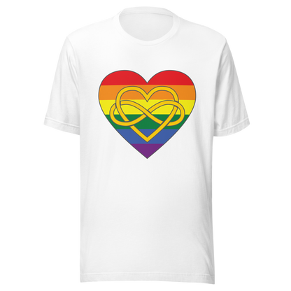 Polyamory Infinity Heart Rainbow Pride Unisex t-shirt