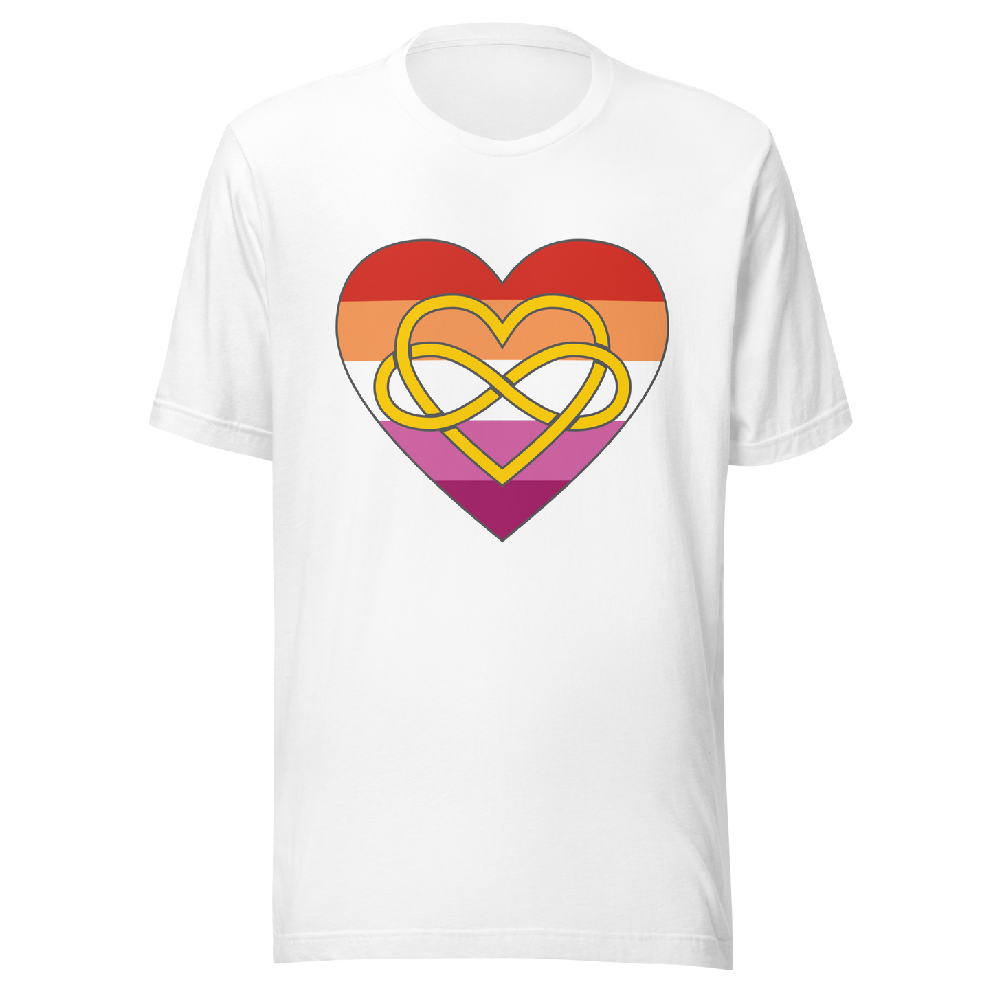 Polyamory Infinity Heart Lesbian Pride Unisex t-shirt