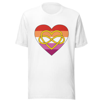 Polyamory Infinity Heart Lesbian Pride Unisex t-shirt