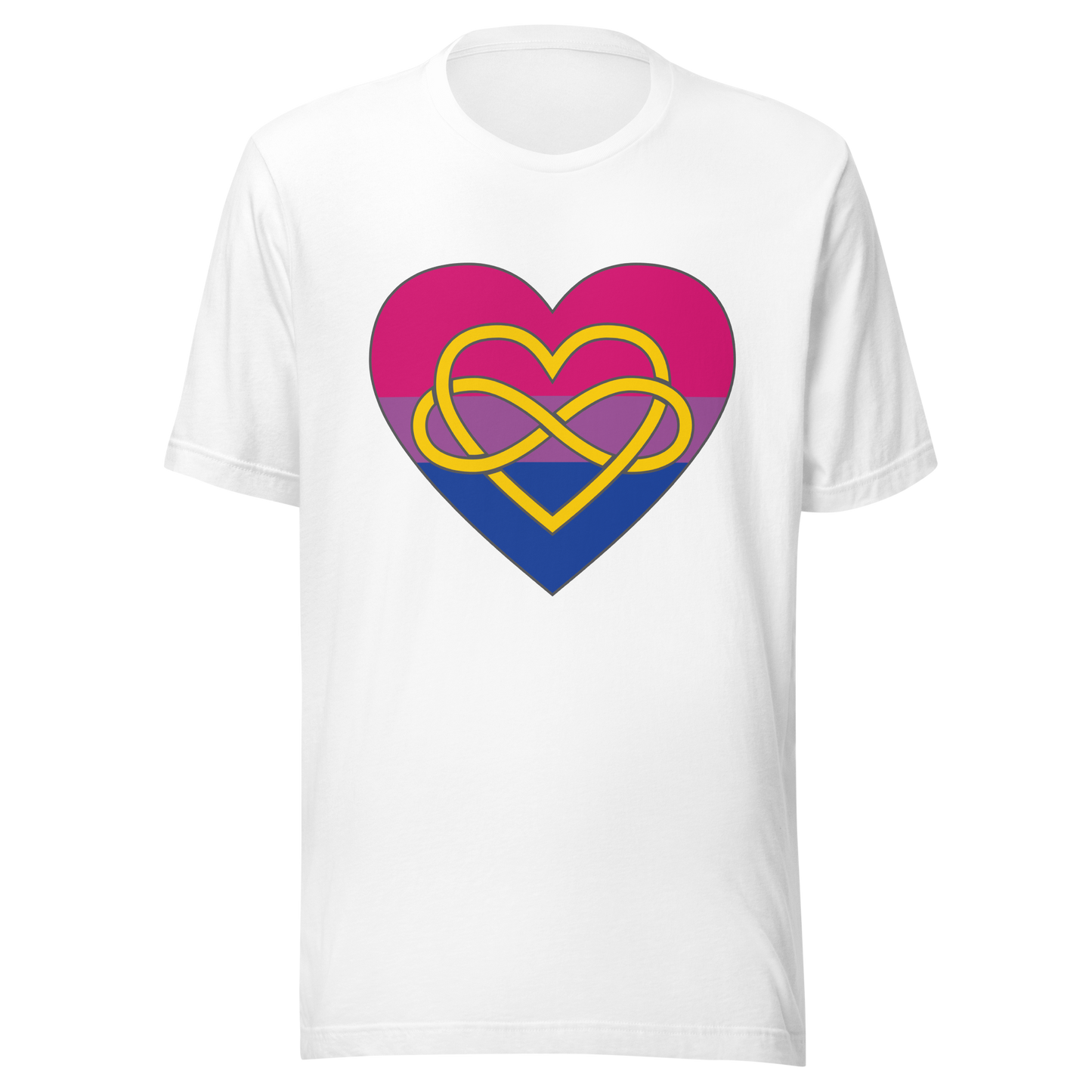 Polyamory Infinity Heart Bisexual Pride Unisex t-shirt