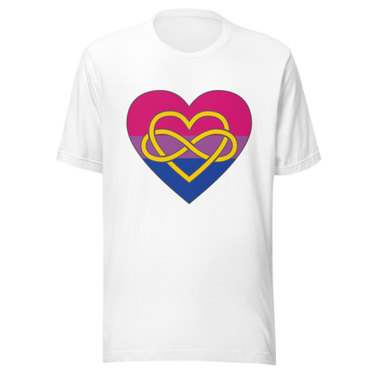 Polyamory Infinity Heart Bisexual Pride Unisex t-shirt