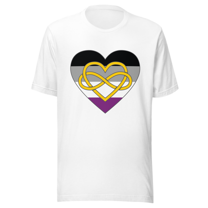 Polyamory Infinity Heart Asexual Pride Unisex t-shirt