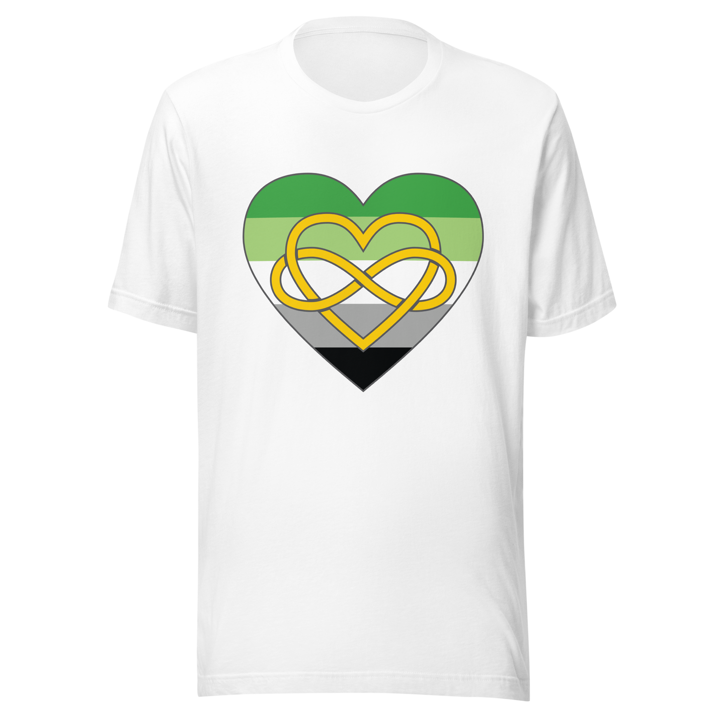 Polyamory Infinity Heart Aromantic Pride Unisex t-shirt