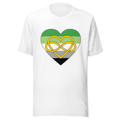 Polyamory Infinity Heart Aromantic Pride Unisex t-shirt