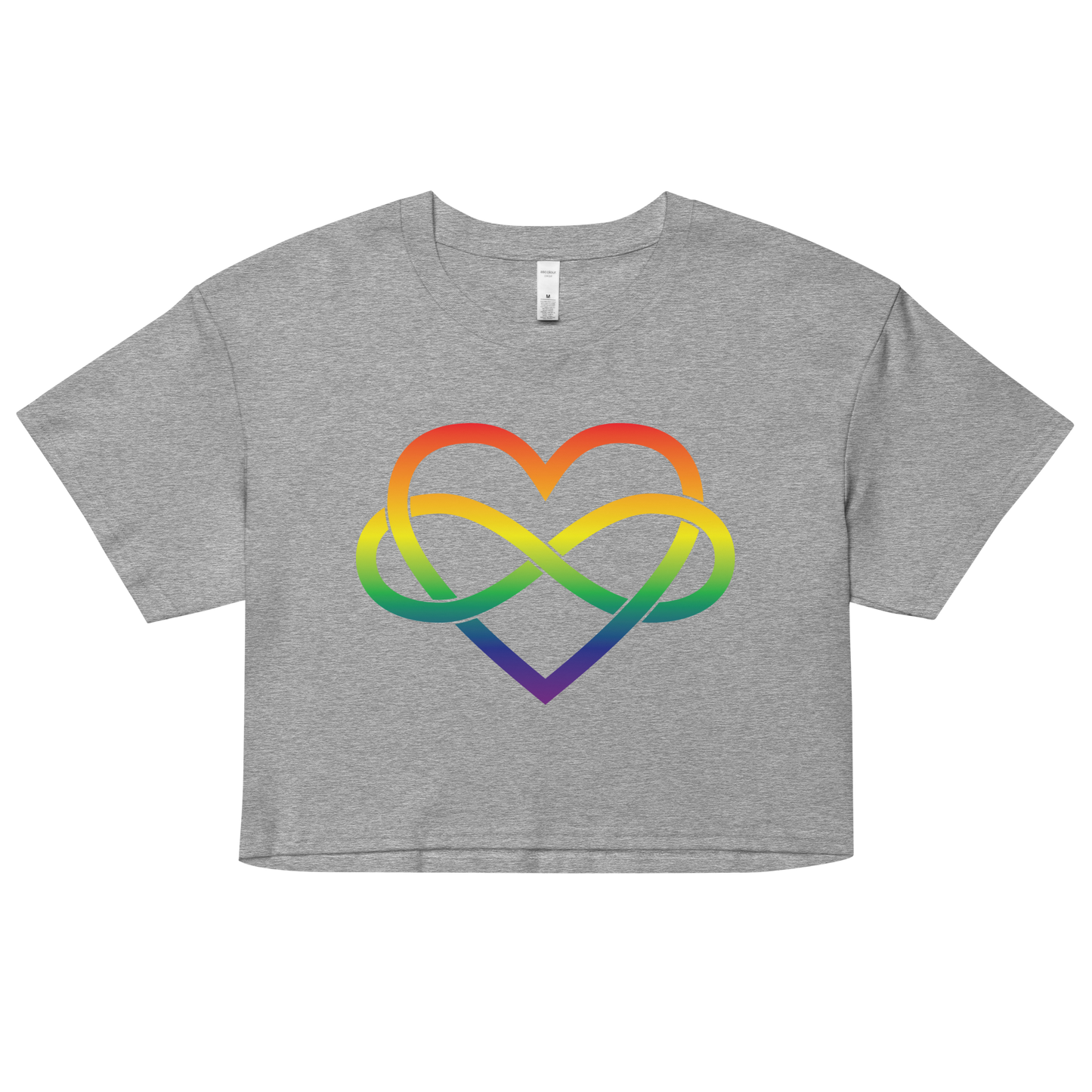 Polyamory Infinity Heart - Rainbow Women’s crop top