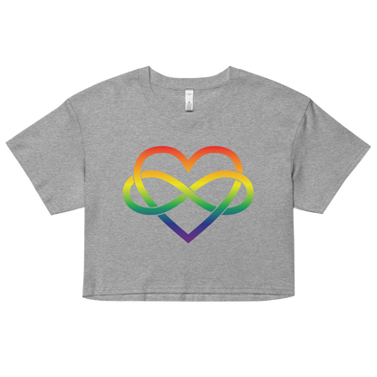 Polyamory Infinity Heart - Rainbow Women’s crop top