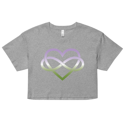 Polyamory Infinity Heart - Genderqueer Women’s crop top