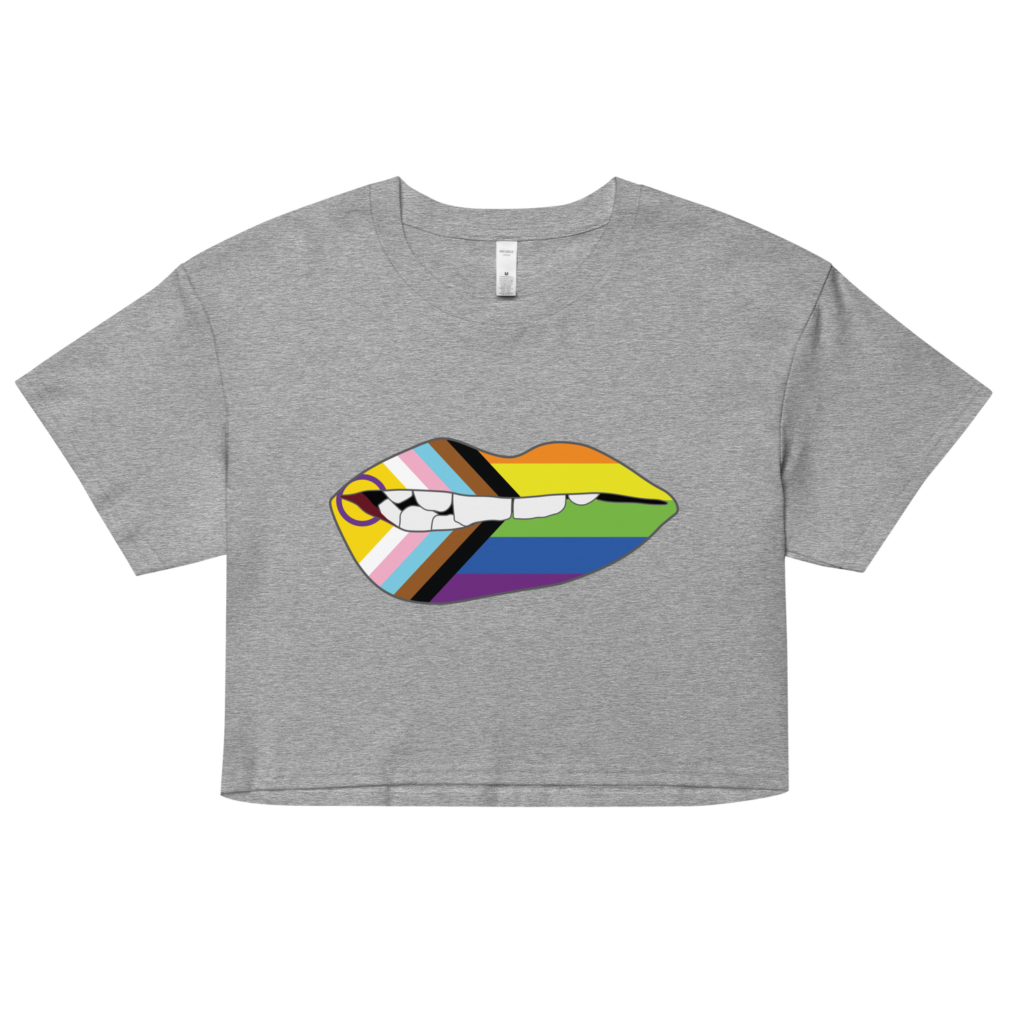 Biting Lips - Progress Pride Flag Women’s crop top