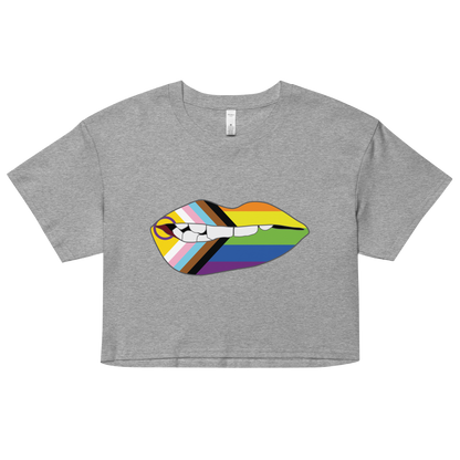 Biting Lips - Progress Pride Flag Women’s crop top