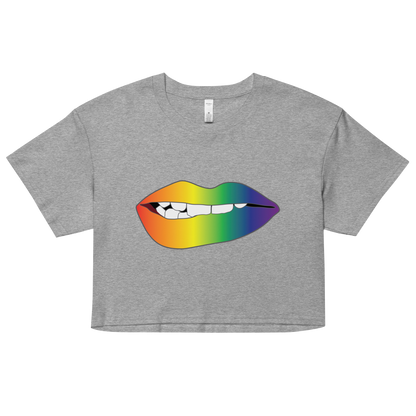 Biting Lips - Rainbow Pride - Gradient Women’s crop top