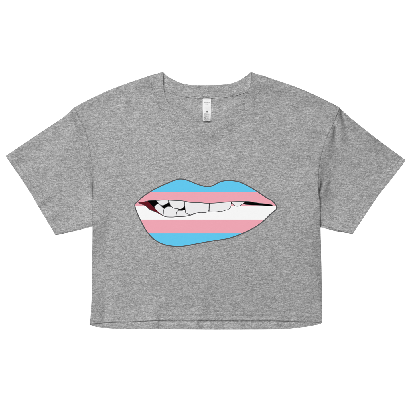 Biting Lips - Transgender Flag Women’s crop top