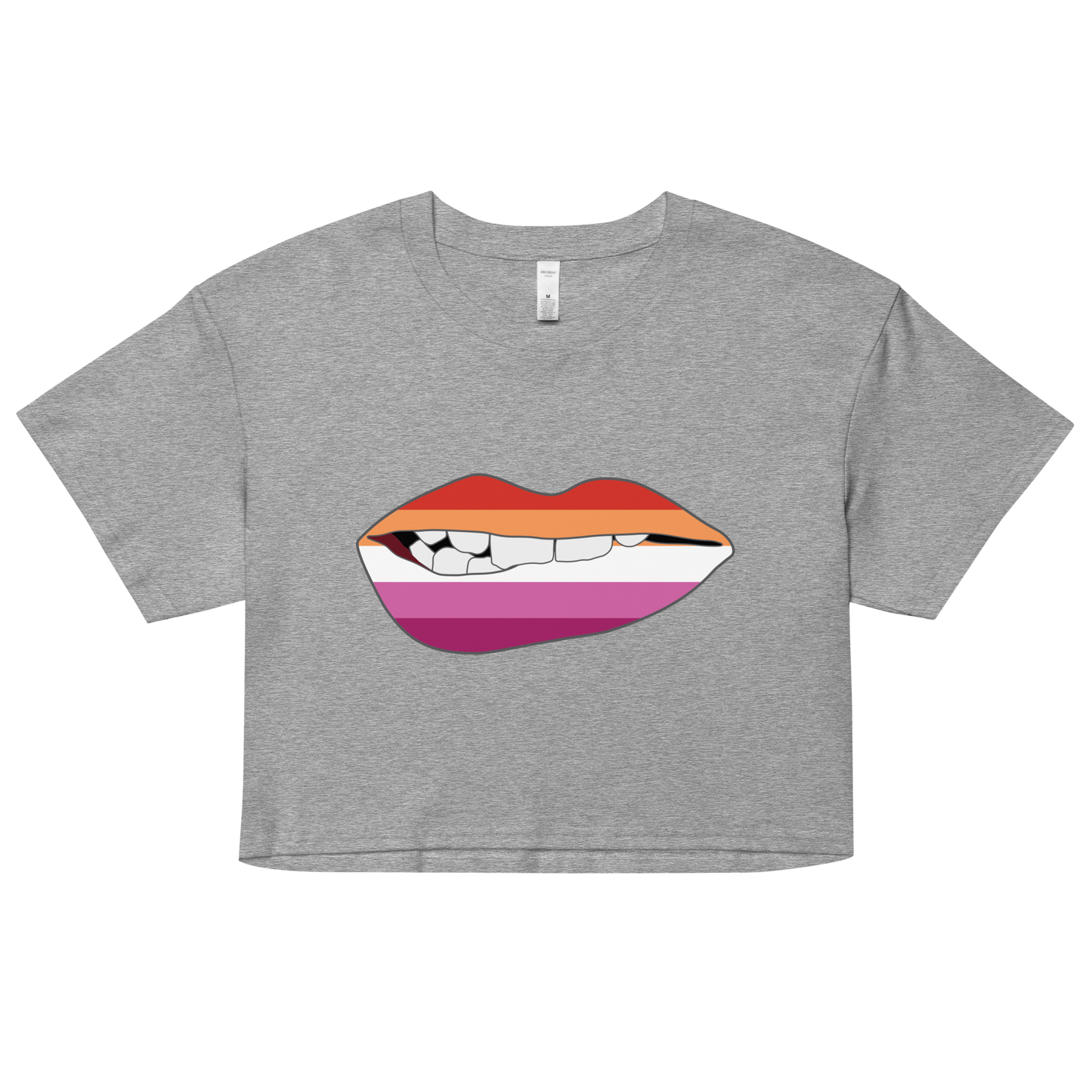 Biting Lips - Lesbian Flag Women’s crop top