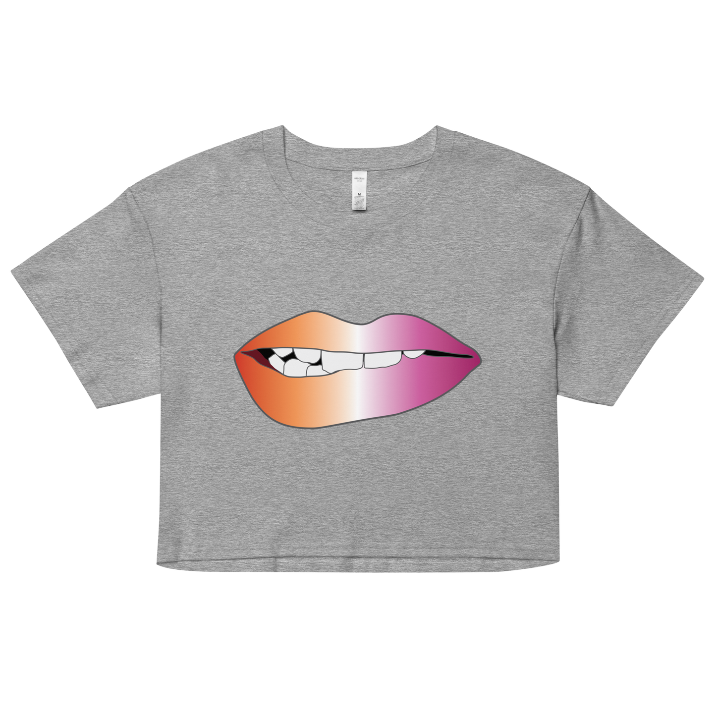 Biting Lips - Lesbian Pride - Gradient Women’s crop top