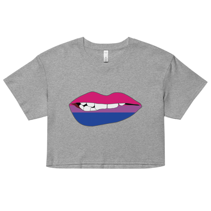 Biting Lips - Bisexual Flag Women’s crop top