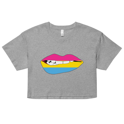 Biting Lips - Pansexual Flag Women’s crop top