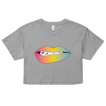 Biting Lips - Pansexual Pride - Gradient Women’s crop top