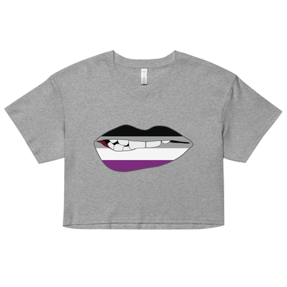 Biting Lips - Asexual Flag Women’s crop top