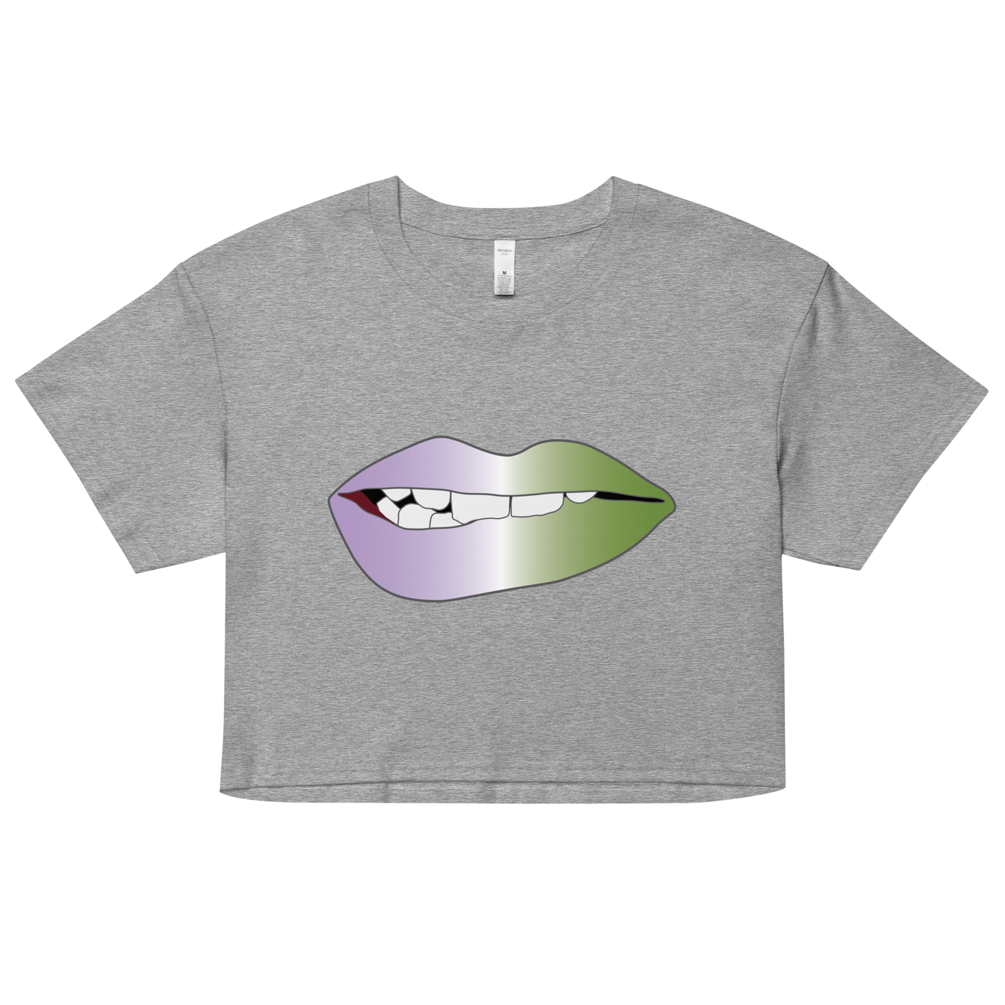 Biting Lips - Genderqueer  Pride - Gradient Women’s crop top