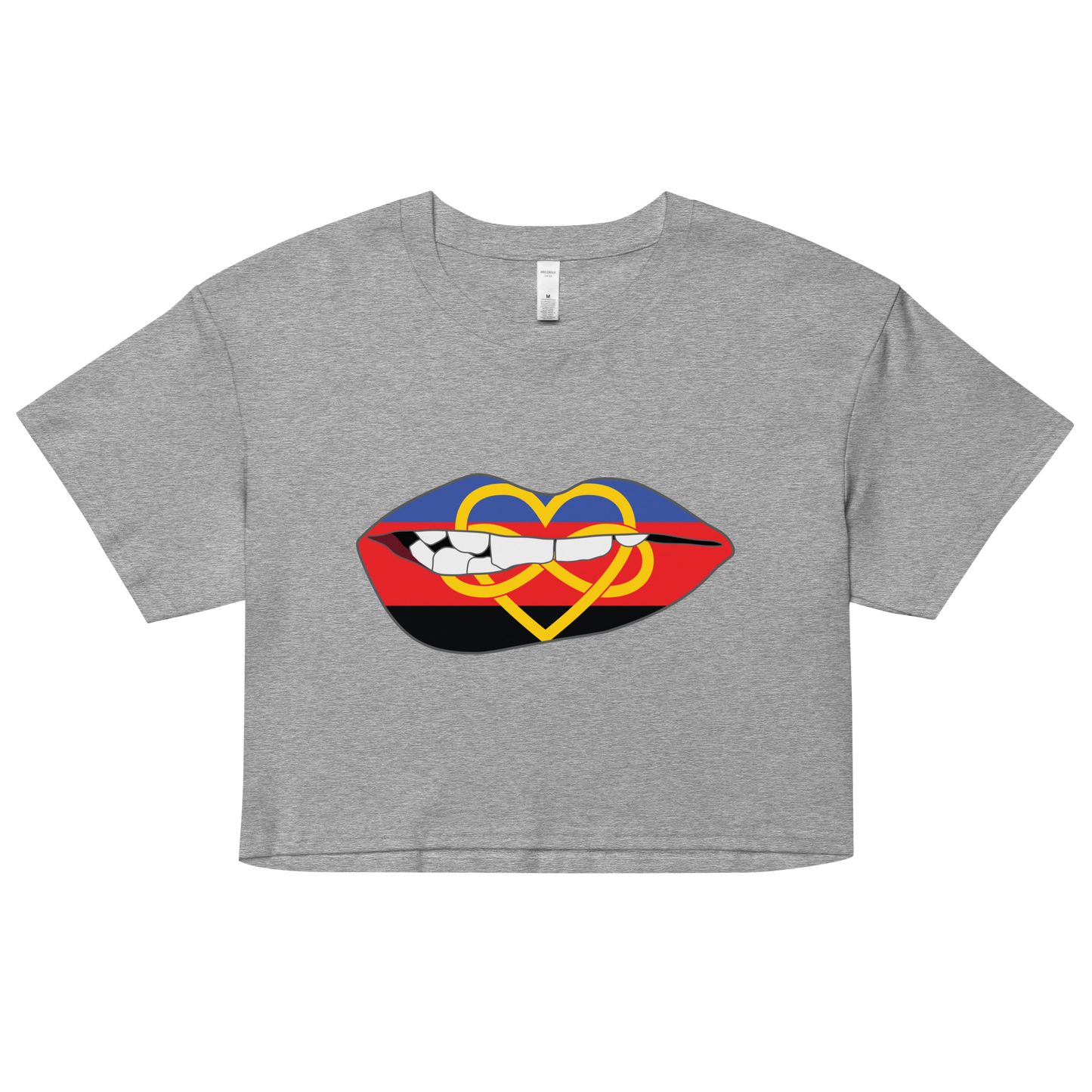 Biting Lips - Polyamory Flag Women’s crop top