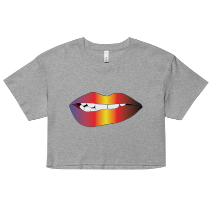 Biting Lips - Polyamory Pride - Gradient Women’s crop top