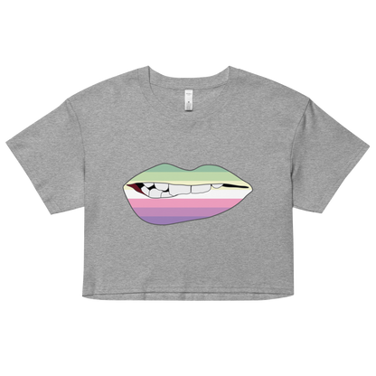 Biting Lips - Genderfae Flag Women’s crop top