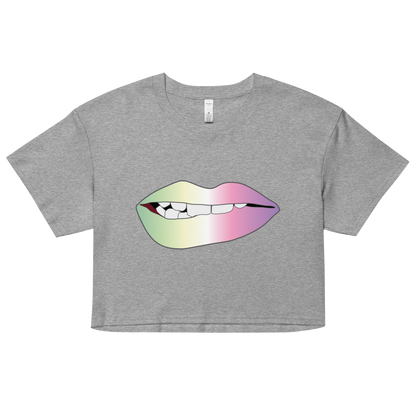 Biting Lips - Genderfae Pride - Gradient Women’s crop top