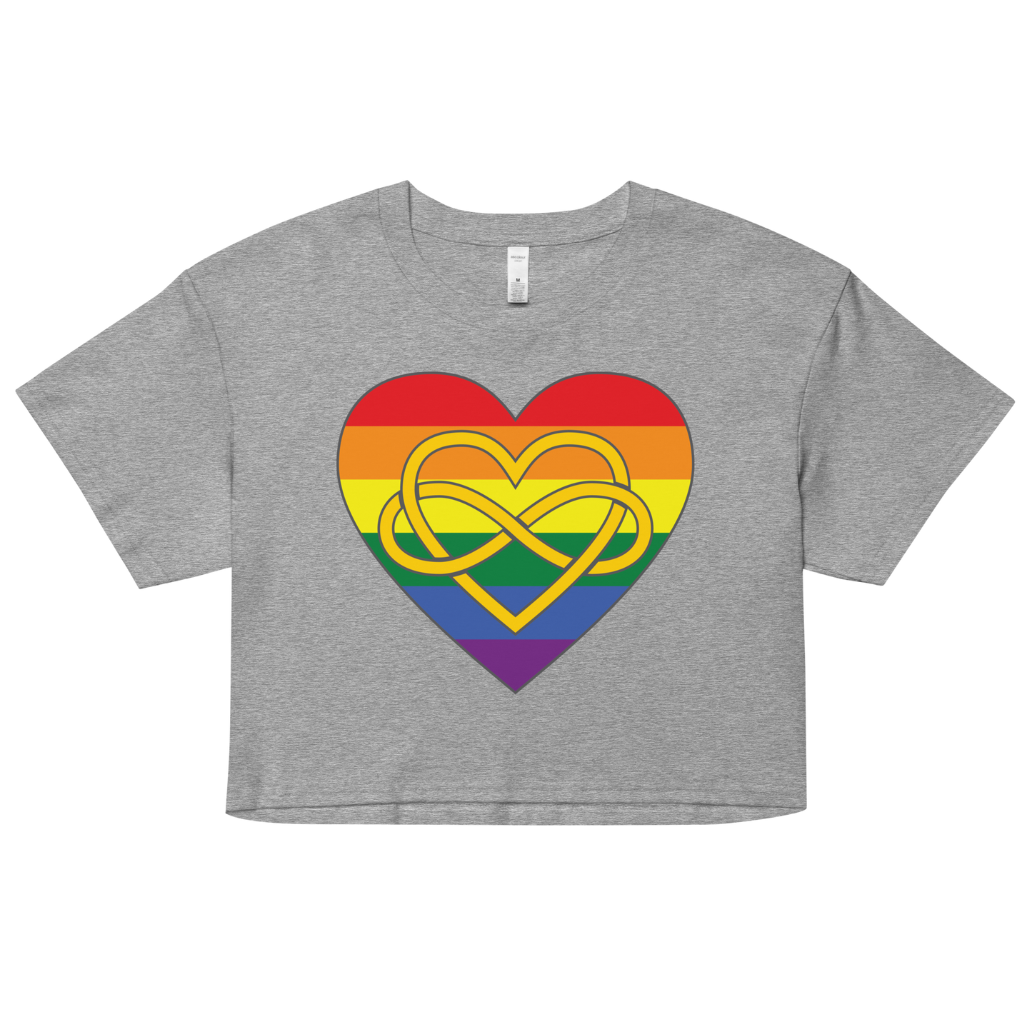 Polyamory Infinity Heart Rainbow Pride Women’s crop top