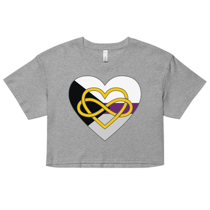 Polyamory Infinity Heart Demisexual Pride Women’s crop top