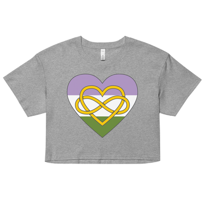 Polyamory Infinity Heart Genderqueer Pride Women’s crop top